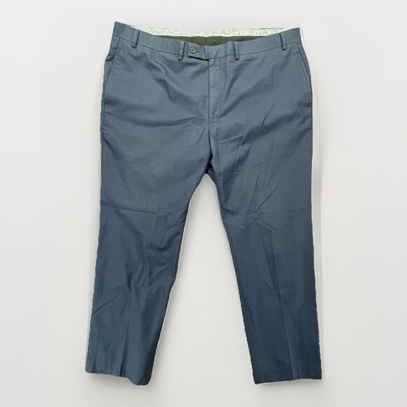 Lauren Ralph Lauren Men’s Navy Blue Flat Front Dress Pants Size 42x30 Polyester - Picture 1 of 6